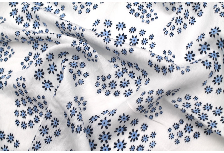 Tissu Viscose Polyamide Imprimé Flove Blanc -Au Mètre