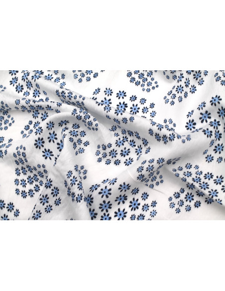 Tissu Viscose Polyamide Imprimé Flove Blanc -Au Mètre