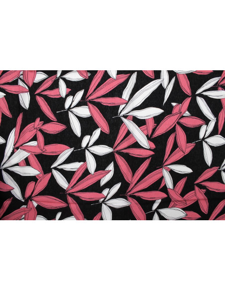 Tissu Viscose Polyamide Imprimé Fleur Jacinthe Noir -Au Mètre