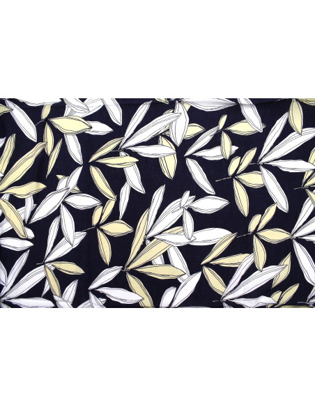 Tissu Viscose Polyamide Imprimé Fleur Jacinthe Marine -Au Mètre