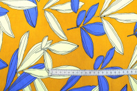 Tissu Viscose Polyamide Imprimé Fleur Jacinthe Safran -Au Mètre