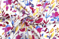Tissu Viscose Polyamide Imprimé Fleur Colorfull Fuchsia -Au Mètre