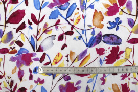 Tissu Viscose Polyamide Imprimé Fleur Colorfull Fuchsia -Au Mètre