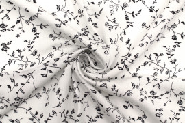 Tissu Viscose Polyamide Imprimé Fleur Frosy Blanc -Au Mètre