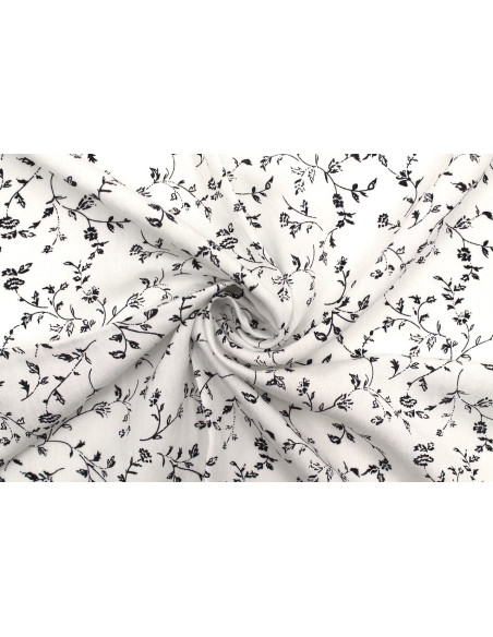 Tissu Viscose Polyamide Imprimé Fleur Frosy Blanc -Au Mètre
