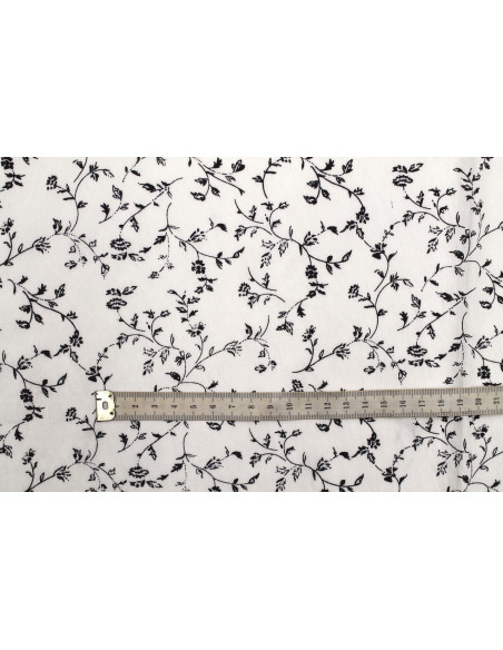 Tissu Viscose Polyamide Imprimé Fleur Frosy Blanc -Au Mètre