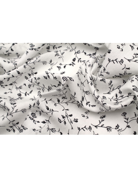 Tissu Viscose Polyamide Imprimé Fleur Frosy Blanc -Au Mètre