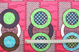 Tissu Coton Africain Wax Cercles Rose -Au Mètre