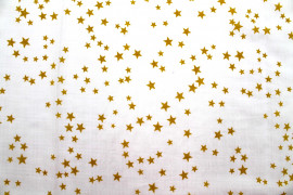 Tissu Voile Coton Viscose Imprimé Étoiles Moutarde -Au Mètre