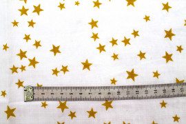 Tissu Voile Coton Viscose Imprimé Étoiles Moutarde -Au Mètre