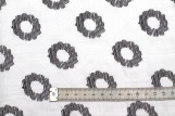 Tissu Voile Coton Viscose Imprimé Circle Blanc -Au Mètre
