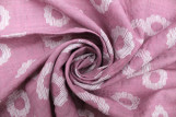 Tissu Voile Coton Viscose Imprimé Circle Rose -Au Mètre