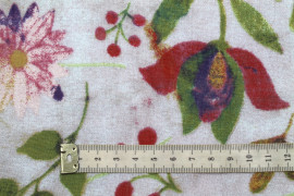Tissu Voile Coton Viscose Imprimé Fleur Prairie Ciel -Au Mètre