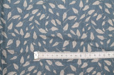 Tissu Voile Coton Viscose Imprimé Feuille Automne Bleu -Au Mètre