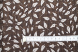 Tissu Voile Coton Viscose Imprimé Feuille Automne Marron -Au Mètre