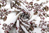 Tissu Voile Coton Viscose Imprimé Fleur Grany Blanc cassé -Au Mètre