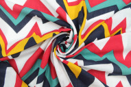 Tissu Voile Coton Viscose Imprimé Éclair Rouge -Au Mètre