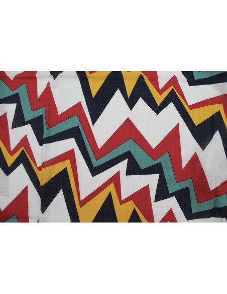 Tissu Voile Coton Viscose Imprimé Éclair Rouge -Au Mètre