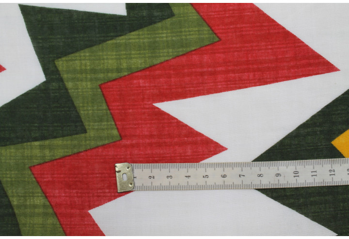 Tissu Voile Coton Viscose Imprimé Éclair Vert -Au Mètre