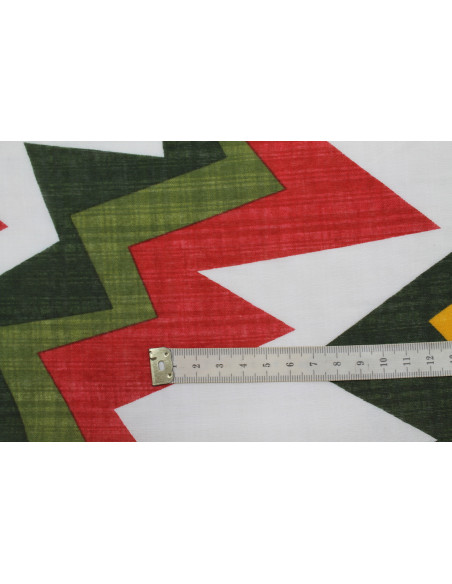 Tissu Voile Coton Viscose Imprimé Éclair Vert -Au Mètre