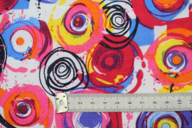 Tissu Voile Coton Viscose Imprimé Tornade Multicolor -Au Mètre