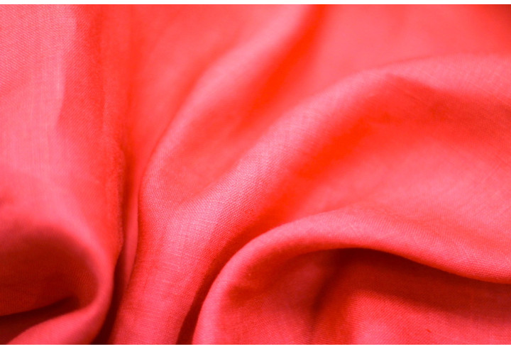 Tissu Lin Uni Corail 100% -Au Mètre