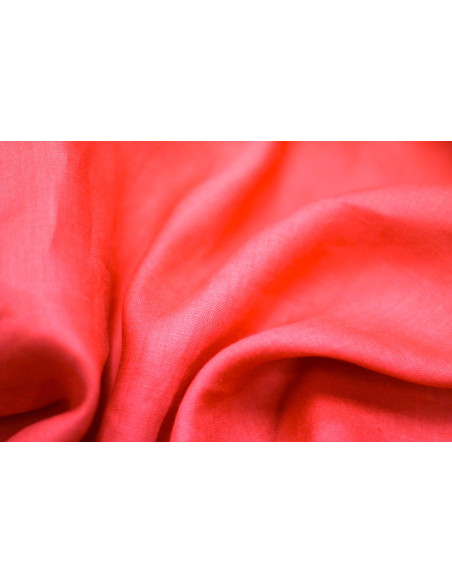 Tissu Lin Uni Corail 100% -Au Mètre