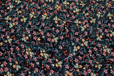 Tissu Viscose Imprimé Fleur Iris Noir -Au Mètre