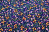 Tissu Viscose Imprimé Fleur Iris Bleu foncé -Au Mètre