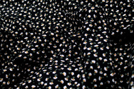Tissu Viscose Imprimé Petites fleurs Noir -Au Mètre