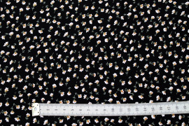 Tissu Viscose Imprimé Petites fleurs Noir -Au Mètre