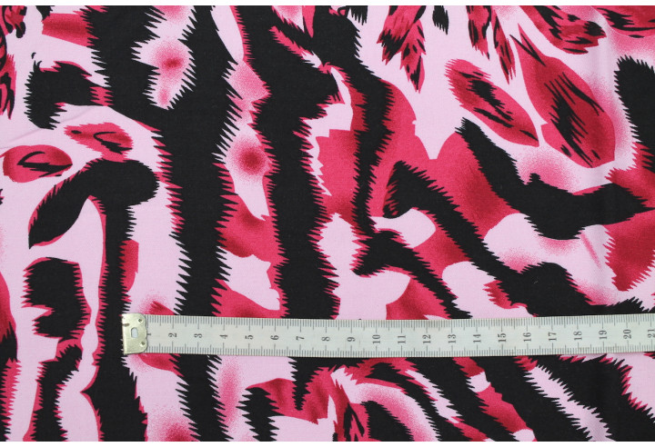 Tissu Viscose Imprimé Léopard Rose -Au Mètre