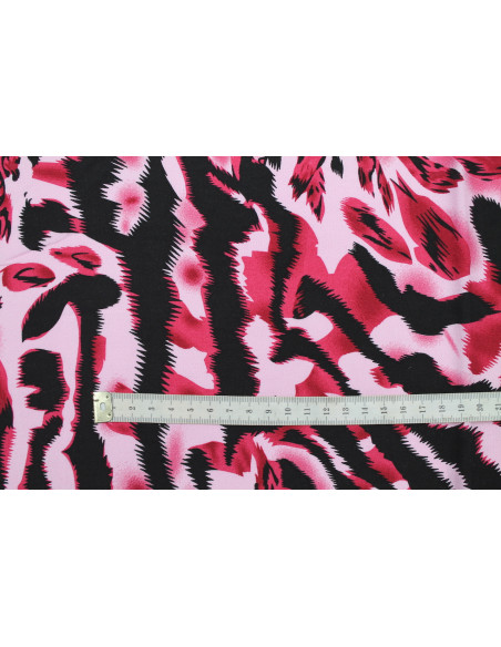 Tissu Viscose Imprimé Léopard Rose -Au Mètre