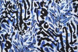 Tissu Viscose Imprimé Léopard Bleu -Au Mètre