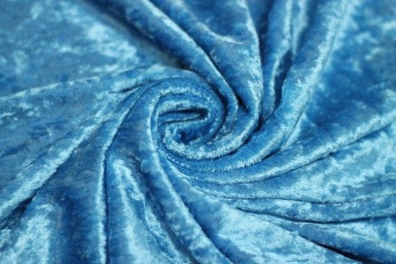 Tissu Panne de Velours Turquoise -Au Mètre