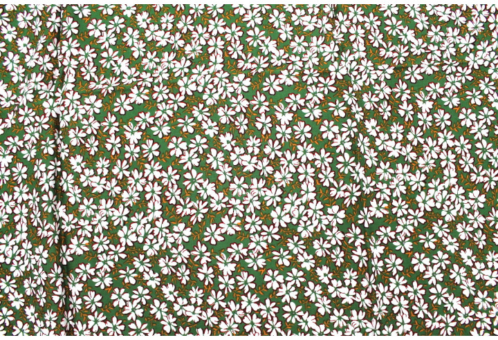 Tissu Viscose Imprimé Fleur Jada Vert -Au Mètre