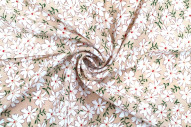 Tissu Viscose Imprimé Fleur Jada Beige -Au Mètre