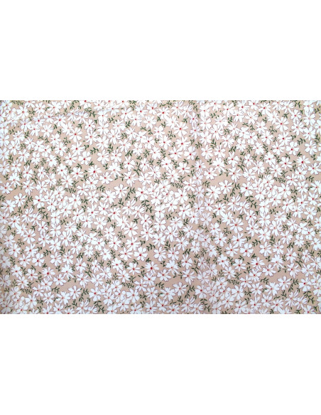 Tissu Viscose Imprimé Fleur Jada Beige -Au Mètre