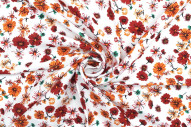 Tissu Viscose Imprimé Fleur Jolie Blanc -Au Mètre