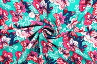 Tissu Viscose Imprimé Fleur Anasthasia Vert -Au Mètre