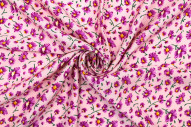 Tissu Viscose Imprimé Fleur Coquette Rose -Au Mètre
