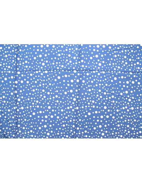Tissu Viscose Imprimé Fond Indigo Bulles Blanches -Au Mètre