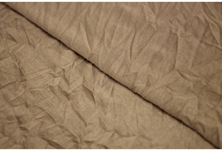 Tissu Jersey Froissé Marron -Au Mètre