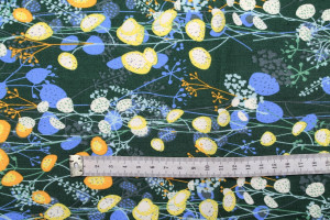 Tissu Popeline Coton Imprimé Fleur Botas Vert -Au Mètre 2