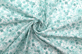 Tissu Popeline Coton Imprimé Fleur Angel Vert -Au Mètre