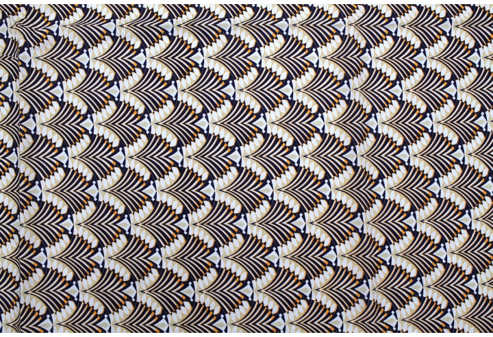 Tissu Popeline Coton Imprimé Japa Marine -Au Mètre