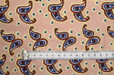 Tissu Popeline Coton Imprimé Double Cachemire Saumon -Au Mètre