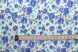 Tissu Popeline Coton Imprimé Fleur Hoya Bleu -Au Mètre