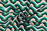Tissu Popeline Coton Imprimé Losange Vert -Au Mètre