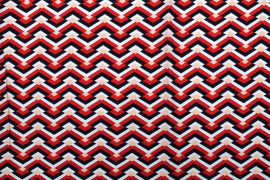Tissu Popeline Coton Imprimé Losange Rouge -Au Mètre